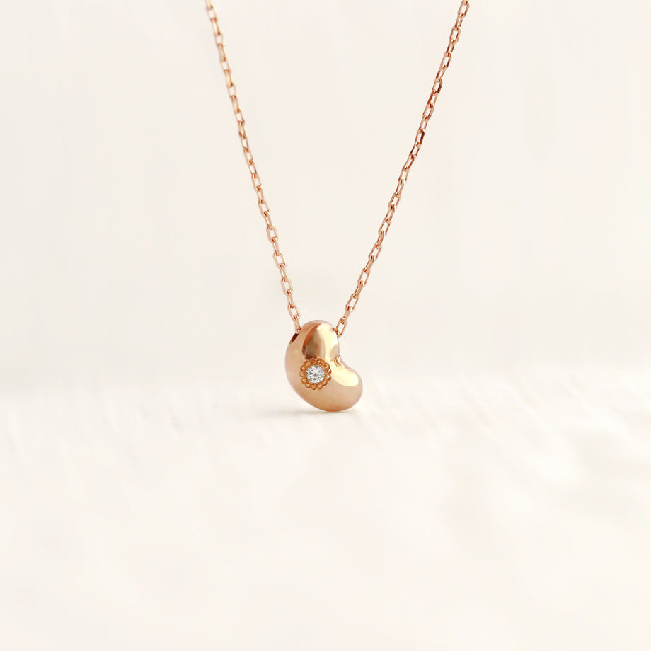 Tiny lucky bean necklace – TED&MAG JEWELRY STUDIO